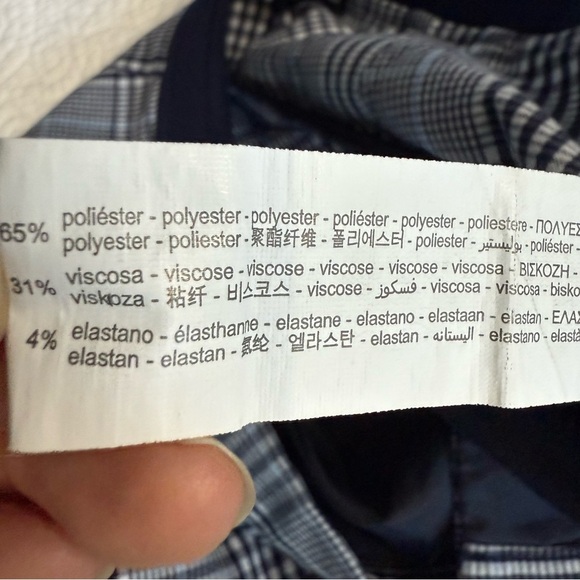 Zara Blue Plaid Trousers - Picture 6 of 11